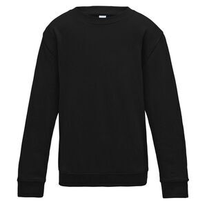 AWDis Just Hoods Childrens/Kids Plain Crew Neck Sweatshirt / Jet Black